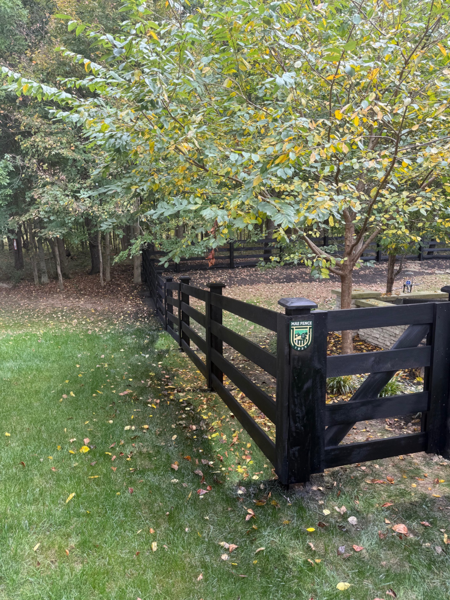 Stained deck railing with clean edges and consistent finish